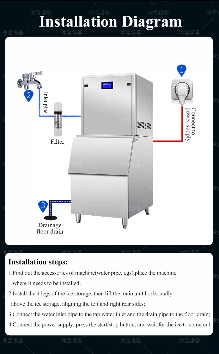 500kg Pure Snow Ice Machine